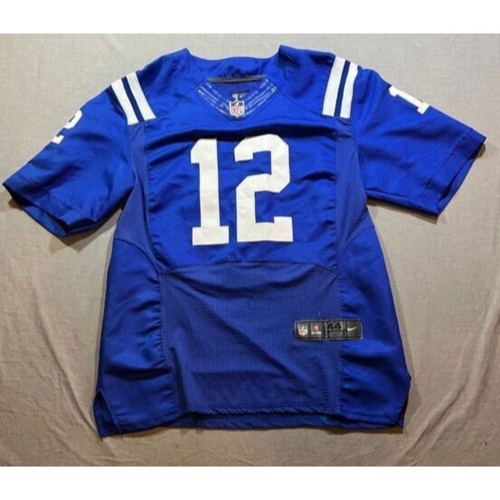 Indianapolis Colts Luck Adult‎ 44 Blue Short Sleeve Pullover  Logo Tee Mens